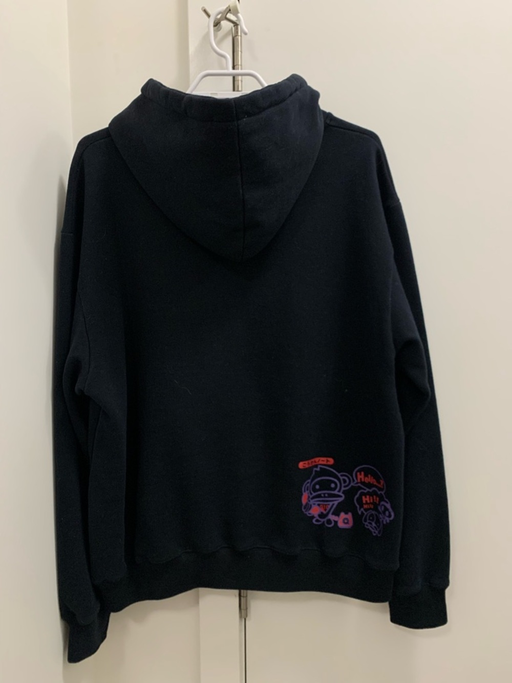 Baby Milo by A bathing Ape Black Graphic Hoodie - Casual Pullover Sweatshirt  L - Picture 2 of 6